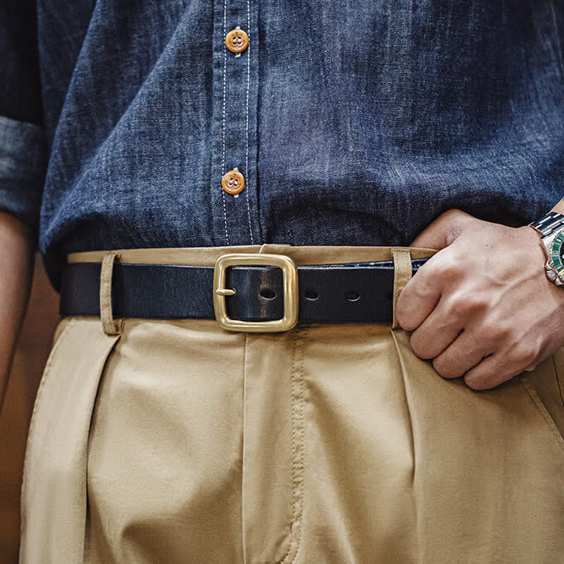 Retro-Herren-Gürtel aus Stoff und Leder mit antikem Blumenmuster