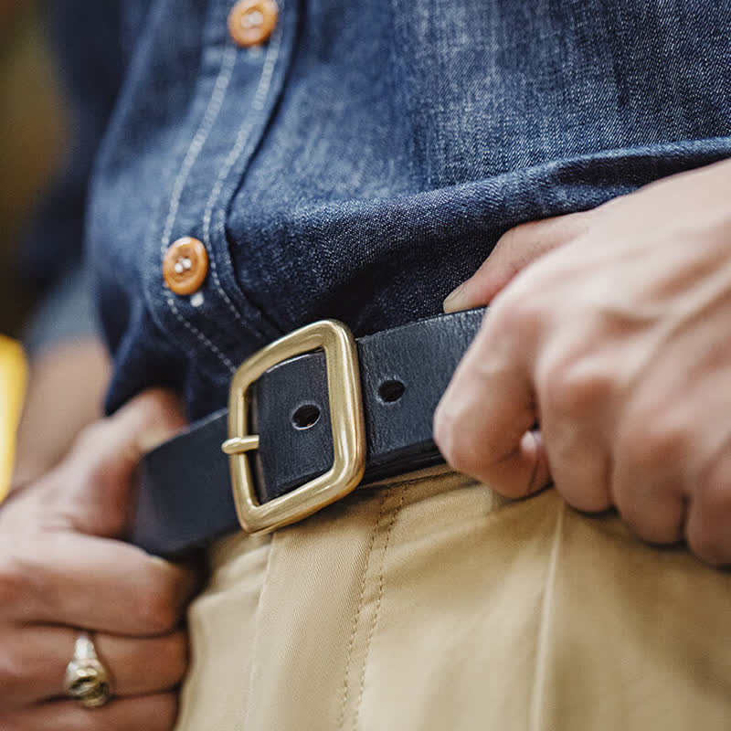Retro-Herren-Gürtel aus Stoff und Leder mit antikem Blumenmuster