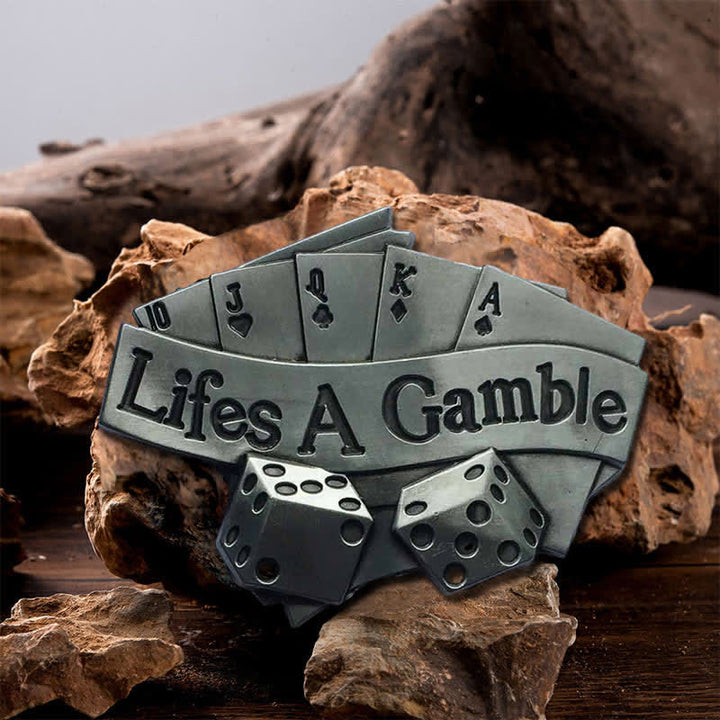 Herren DIY Life's A Gamble Poker Schnallengürtel aus Leder