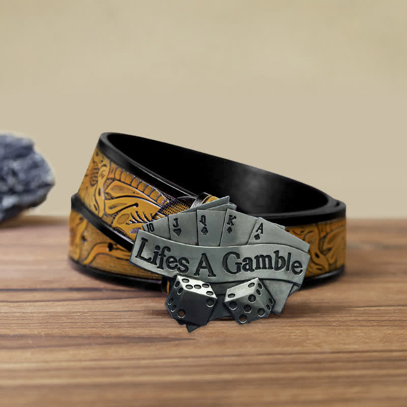 Herren DIY Life's A Gamble Poker Schnallengürtel aus Leder