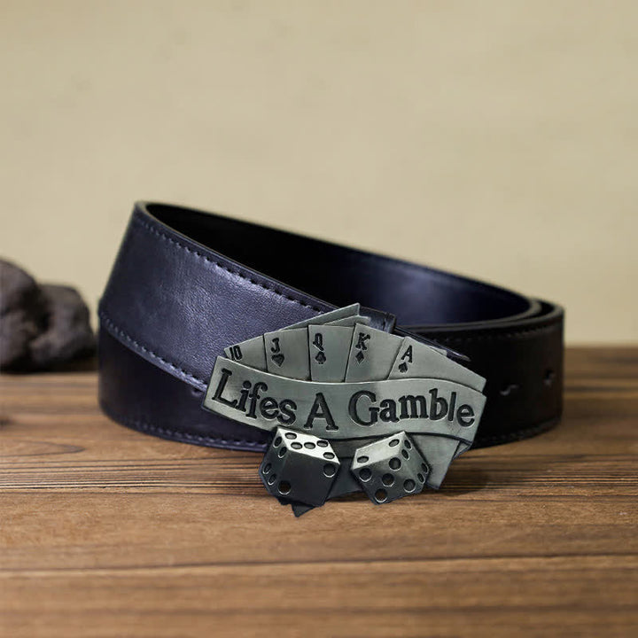 Herren DIY Life's A Gamble Poker Schnallengürtel aus Leder
