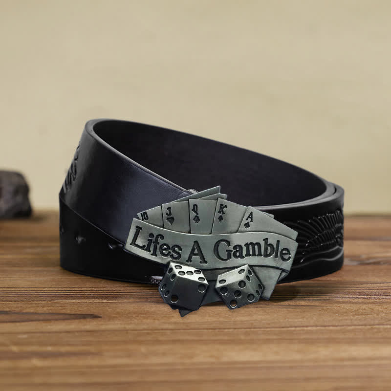 Herren DIY Life's A Gamble Poker Schnallengürtel aus Leder