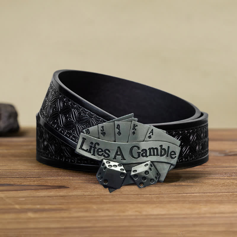 Herren DIY Life's A Gamble Poker Schnallengürtel aus Leder