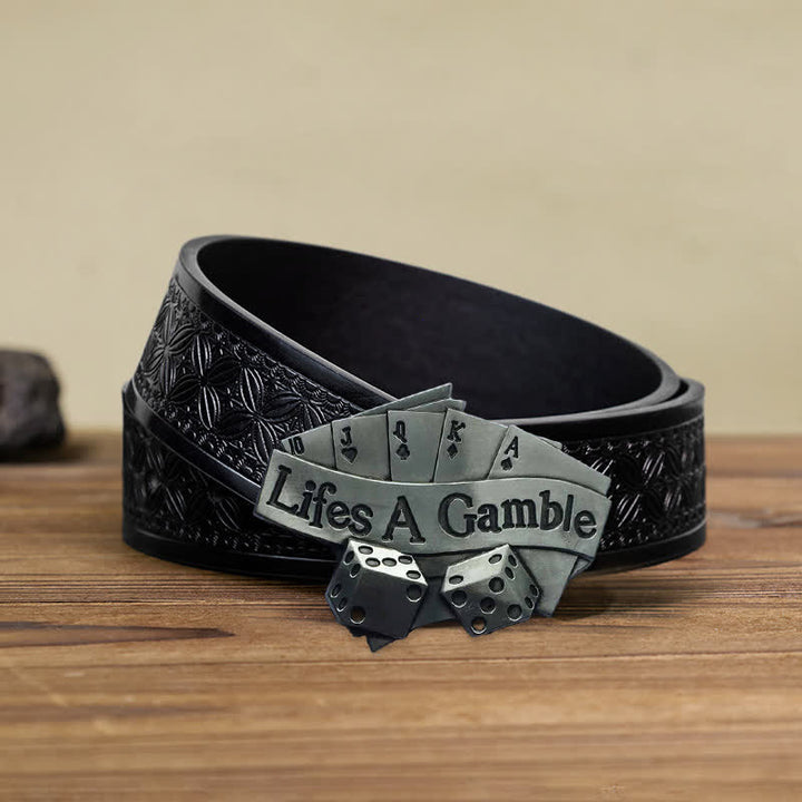 Herren DIY Life's A Gamble Poker Schnallengürtel aus Leder