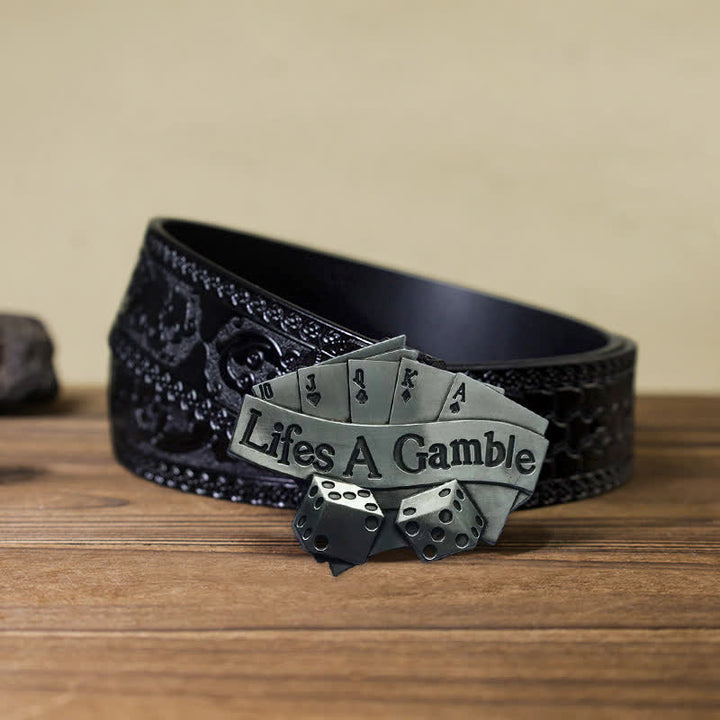 Herren DIY Life's A Gamble Poker Schnallengürtel aus Leder