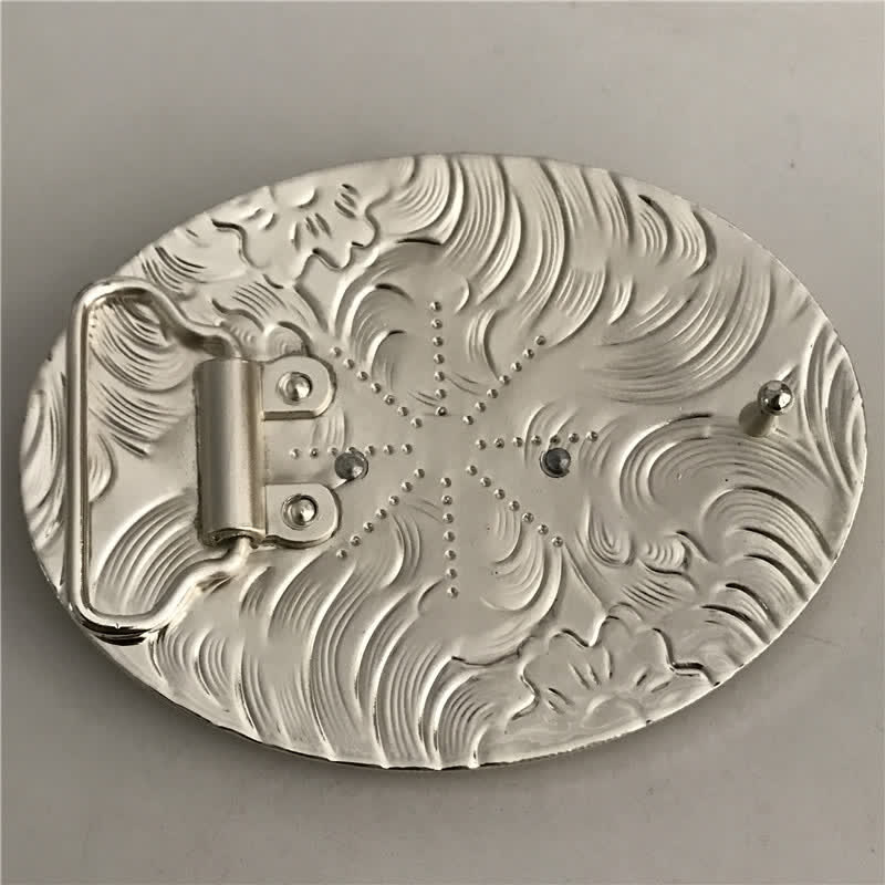 Herren DIY Western Cowboy Gürtel mit goldener ovaler Schnalle