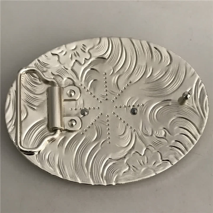 Herren DIY Western Cowboy Gürtel mit goldener ovaler Schnalle