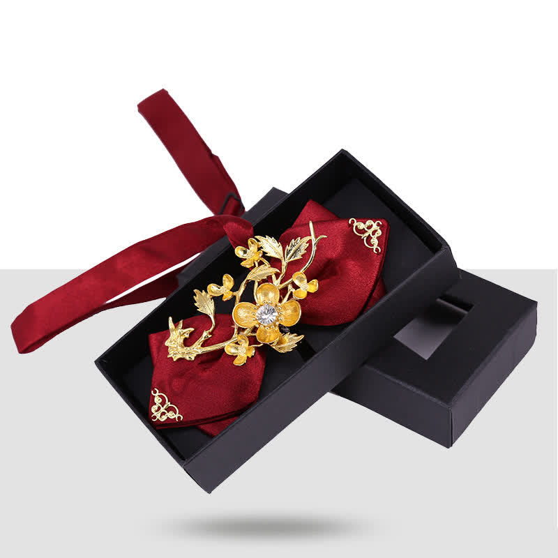 Herren Hochzeit Goldene Blume Ast Vogel Fliege