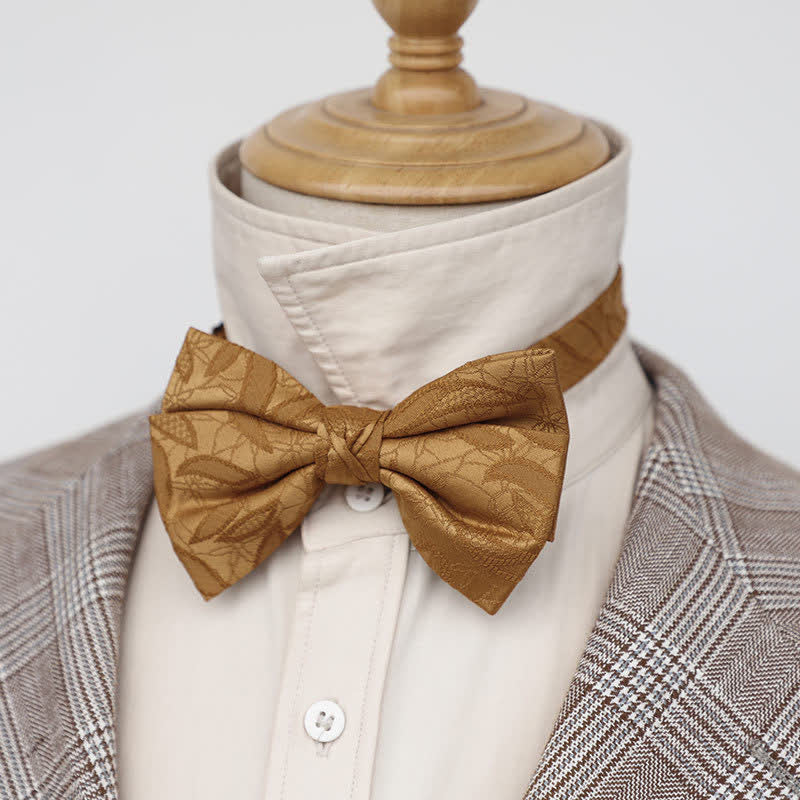 Herren Vintage Neuheit Blätter Muster Fliege