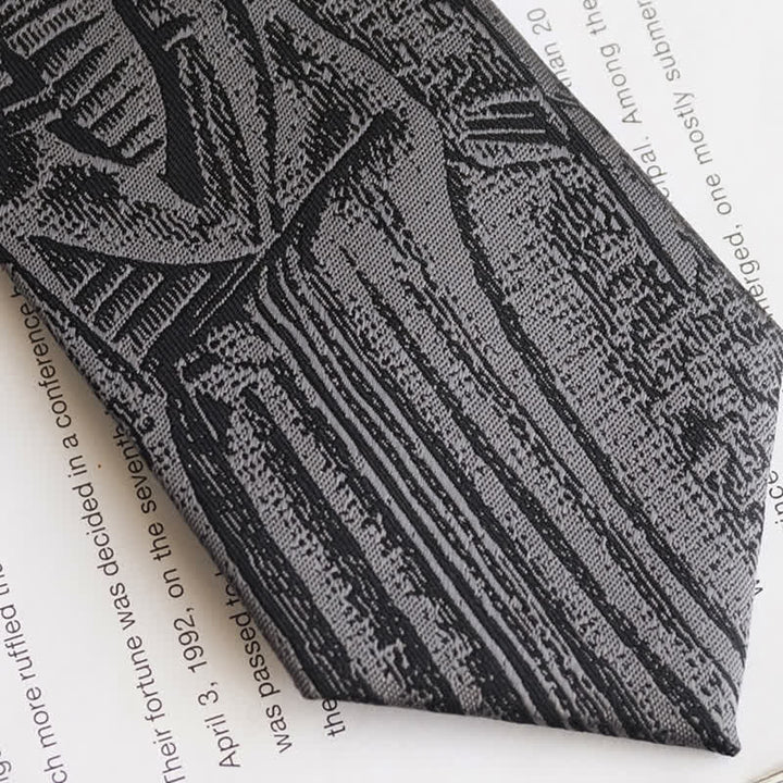 Schwarze Hammurabi-Code-Krawatte für Herren