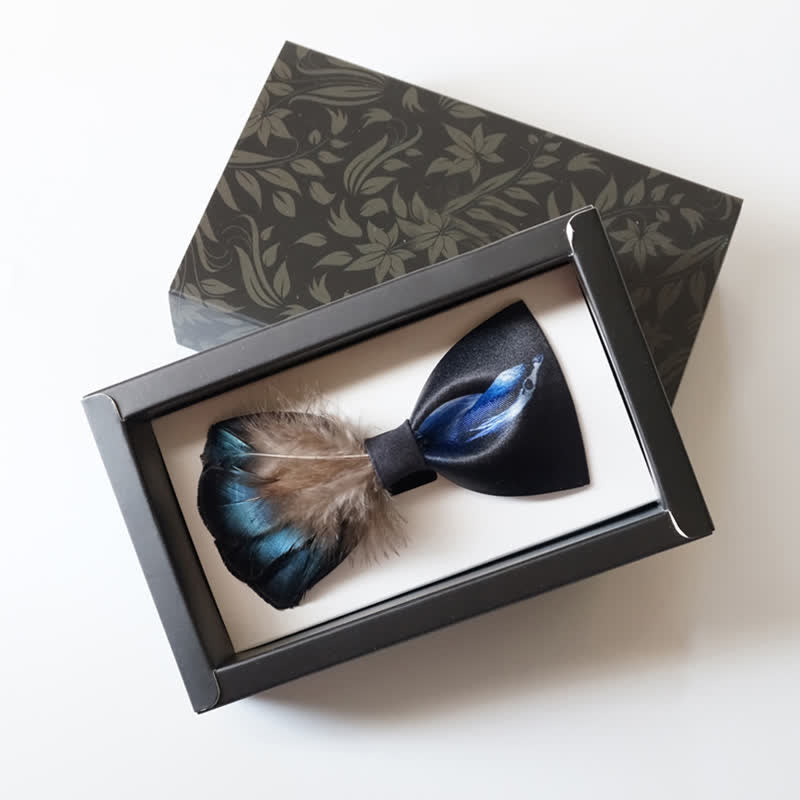 Edel Marineblau &amp; Schwarz Vogelfederfliege