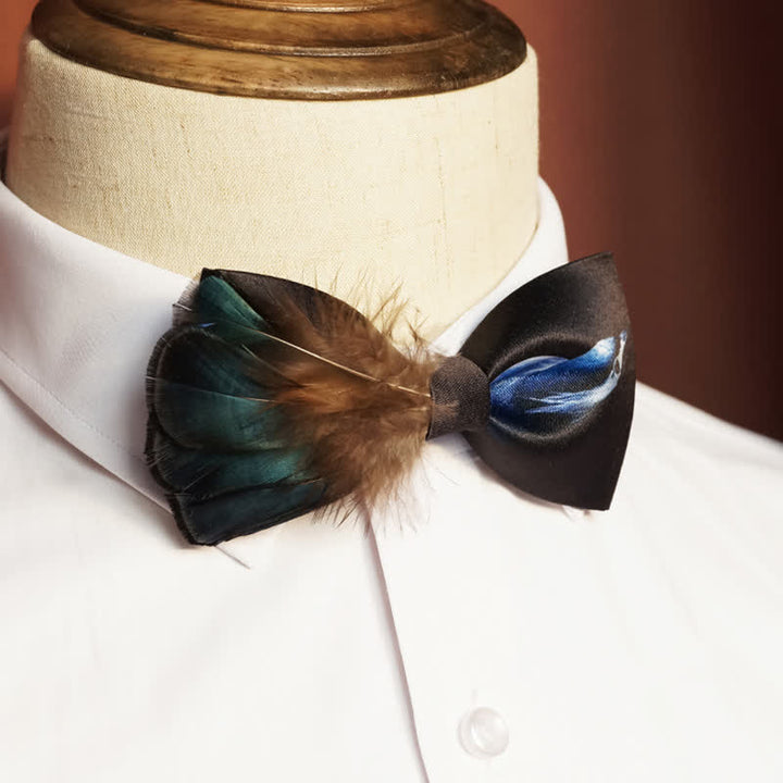 Edel Marineblau &amp; Schwarz Vogelfederfliege