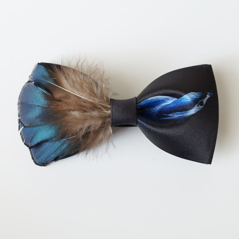 Edel Marineblau &amp; Schwarz Vogelfederfliege