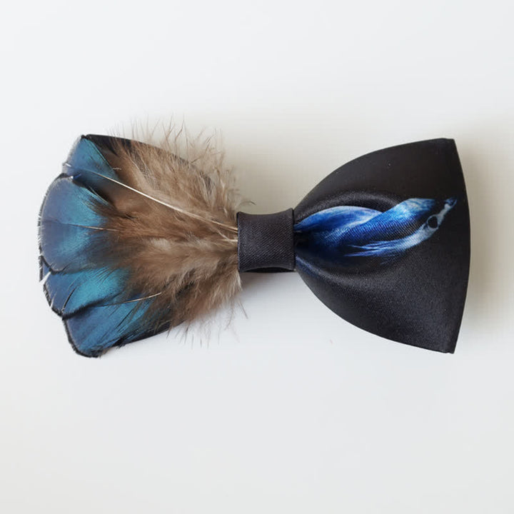 Edel Marineblau &amp; Schwarz Vogelfederfliege