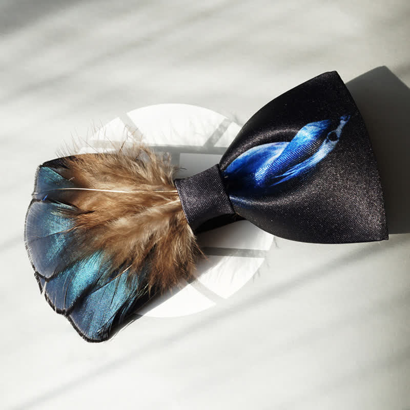 Edel Marineblau &amp; Schwarz Vogelfederfliege
