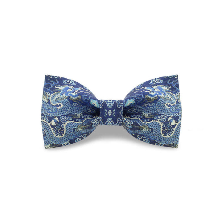 Herren Baumwoll-Fliege mit Blauem Drachen-Totem