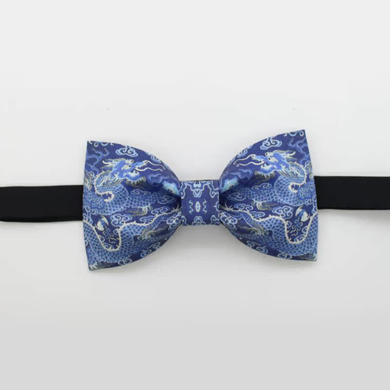 Herren Baumwoll-Fliege mit Blauem Drachen-Totem