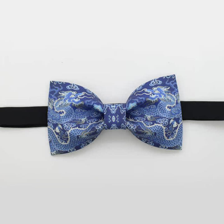 Herren Baumwoll-Fliege mit Blauem Drachen-Totem