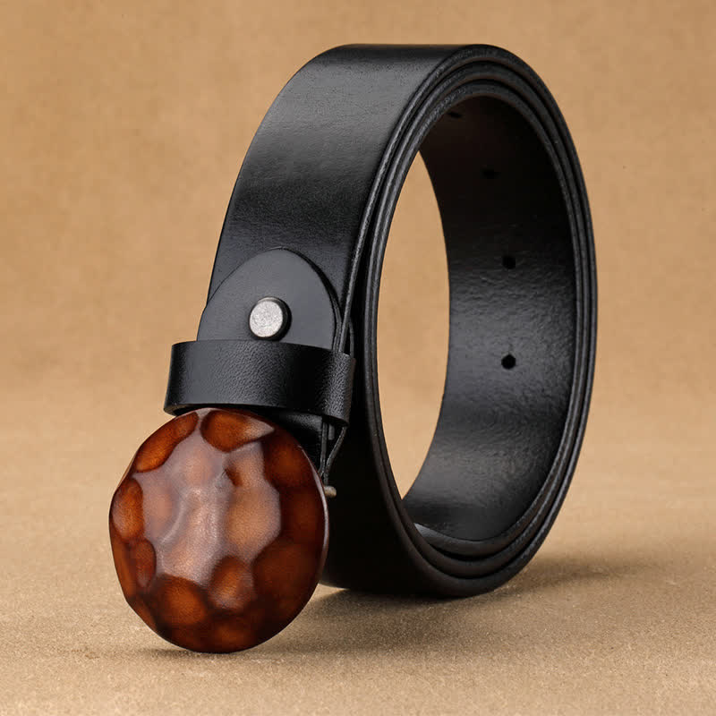 Herren Einzigartiges Design 3D Rundschnalle Ledergürtel