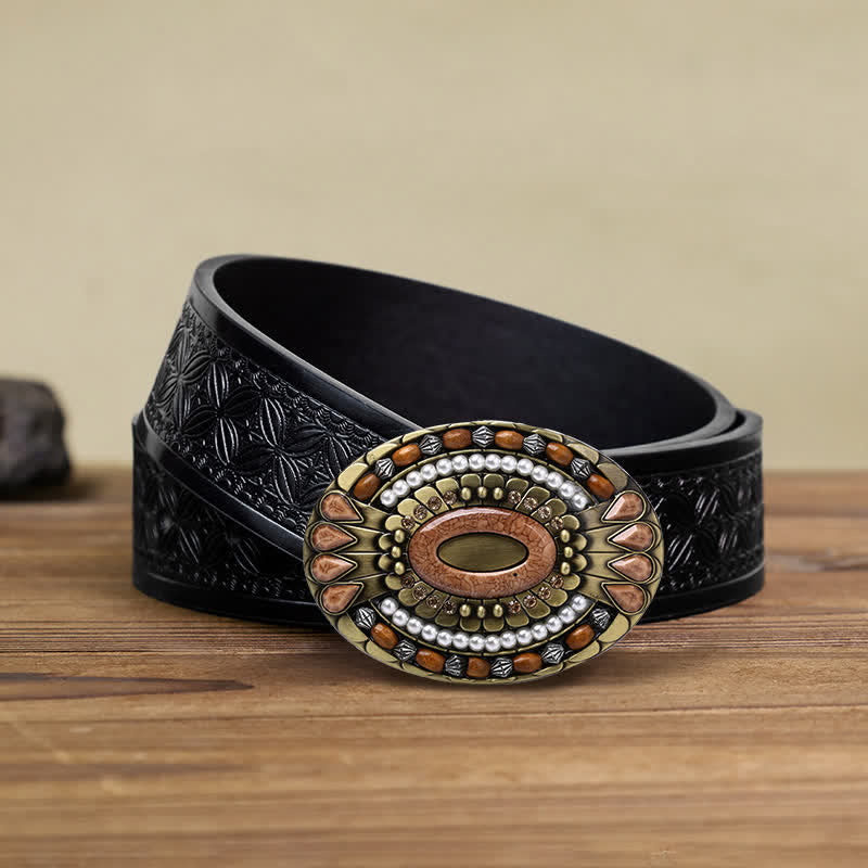 DIY Leder Gütel für Herren mit indische Holzperlen Schnalle