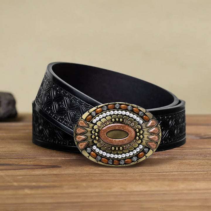 DIY Leder Gütel für Herren mit indische Holzperlen Schnalle