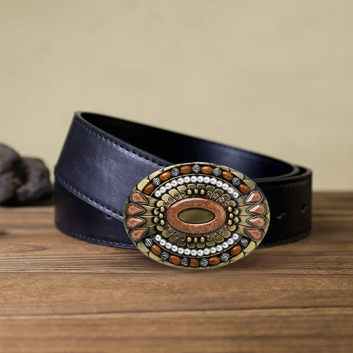DIY Leder Gütel für Herren mit indische Holzperlen Schnalle