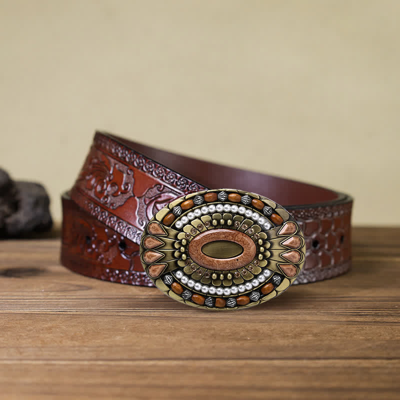 DIY Leder Gütel für Herren mit indische Holzperlen Schnalle