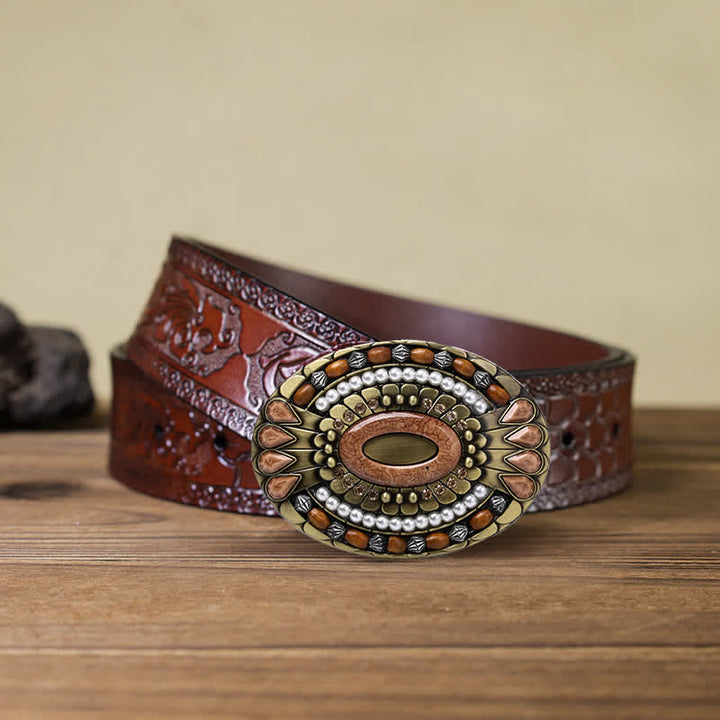 DIY Leder Gütel für Herren mit indische Holzperlen Schnalle