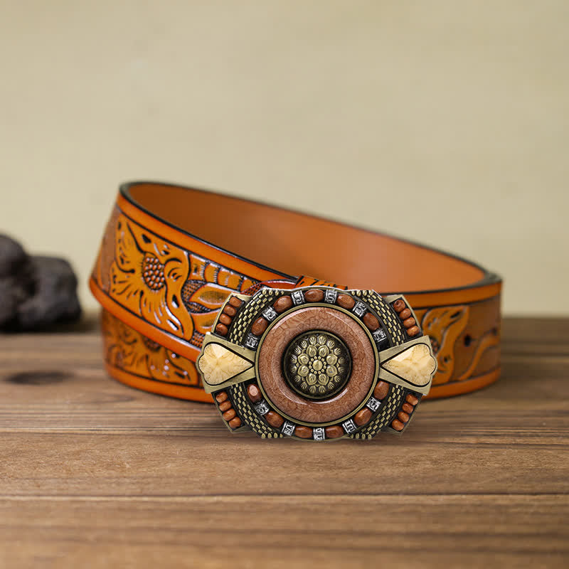 DIY Leder Gütel für Herren mit indische Holzperlen Schnalle