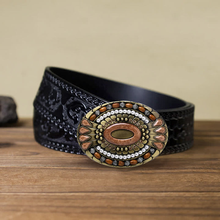 DIY Leder Gütel für Herren mit indische Holzperlen Schnalle