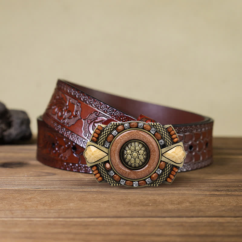 DIY Leder Gütel für Herren mit indische Holzperlen Schnalle