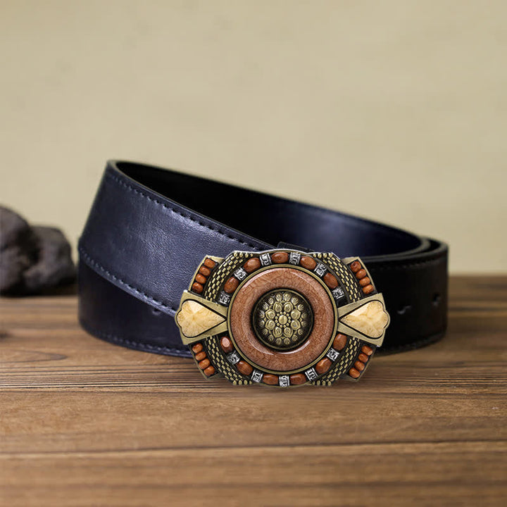 DIY Leder Gütel für Herren mit indische Holzperlen Schnalle