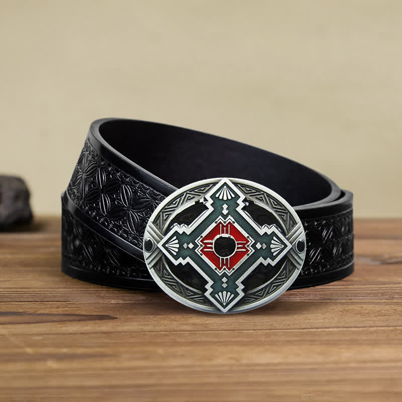 Herren DIY Native Indian Western Schnallengürtel aus Leder