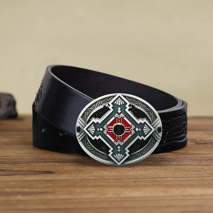 Herren DIY Native Indian Western Schnallengürtel aus Leder