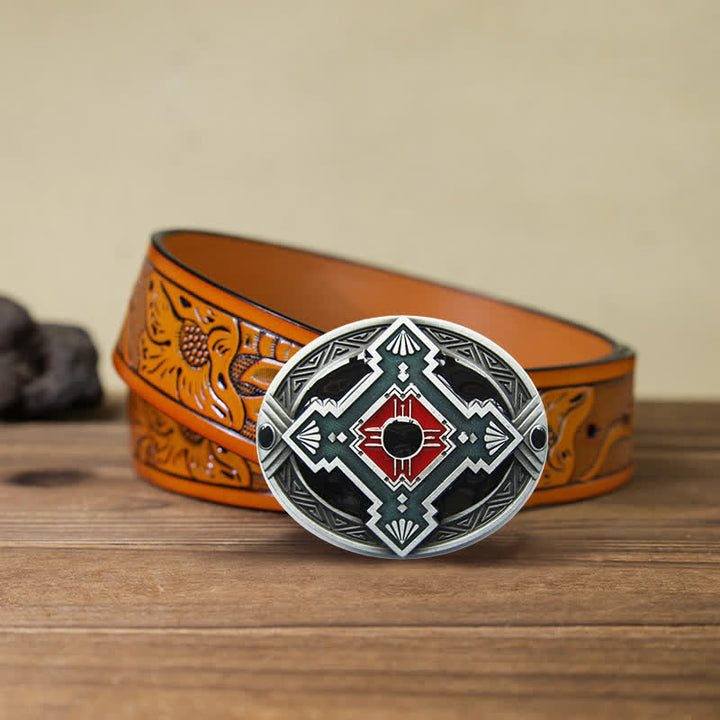 Herren DIY Native Indian Western Schnallengürtel aus Leder