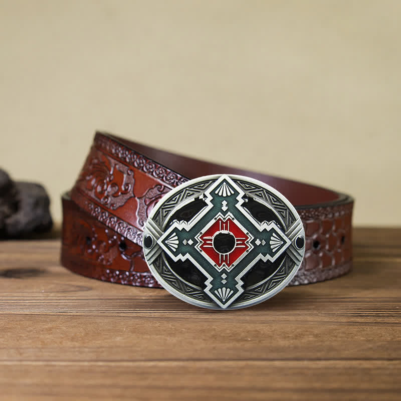 Herren DIY Native Indian Western Schnallengürtel aus Leder