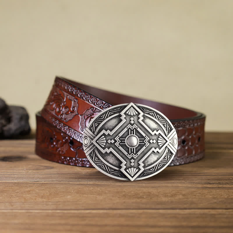 Herren DIY Native Indian Western Schnallengürtel aus Leder
