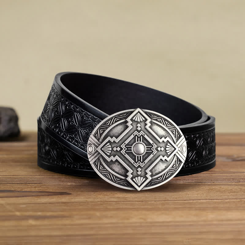 Herren DIY Native Indian Western Schnallengürtel aus Leder