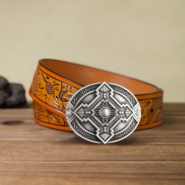 Herren DIY Native Indian Western Schnallengürtel aus Leder
