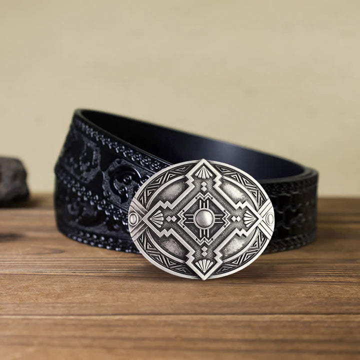 Herren DIY Native Indian Western Schnallengürtel aus Leder