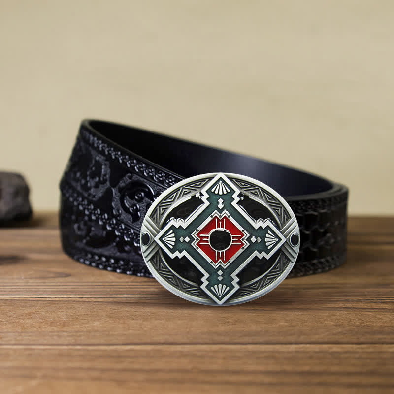 Herren DIY Native Indian Western Schnallengürtel aus Leder