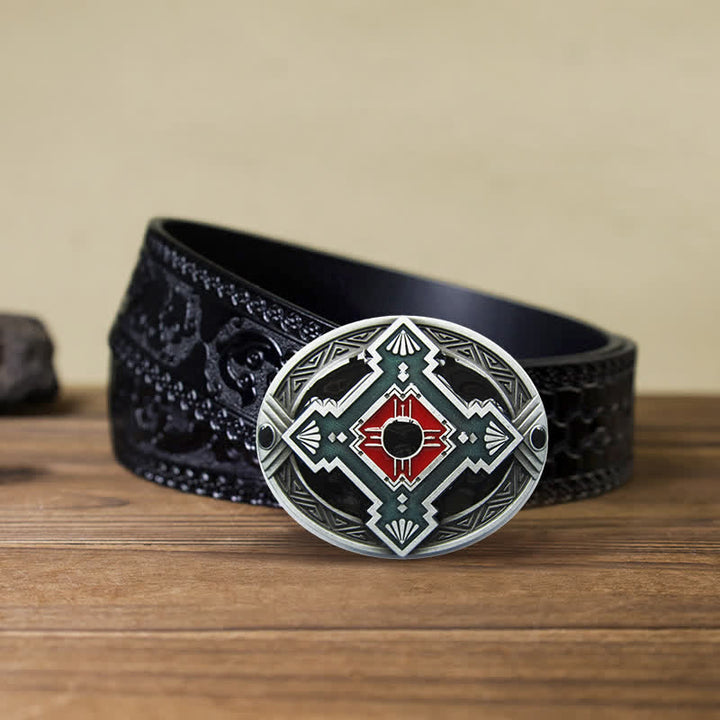 Herren DIY Native Indian Western Schnallengürtel aus Leder