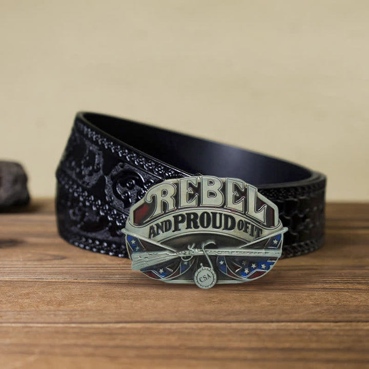 Herren DIY Western Flag Proud Schnallen-Ledergürtel