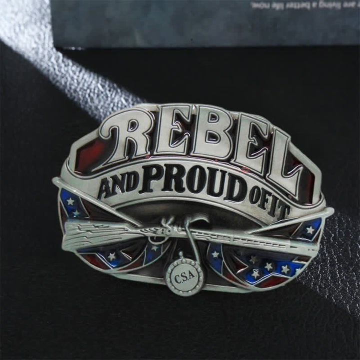 Herren DIY Western Flag Proud Schnallen-Ledergürtel