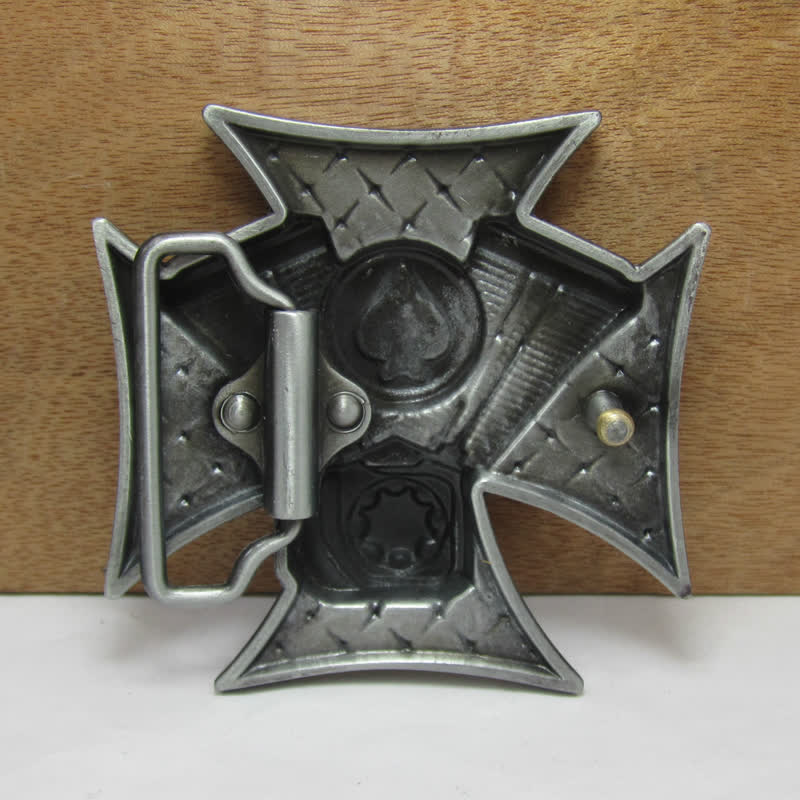 Herren-DIY-ACE-Spades-Gürtelschnallen-Ledergürtel