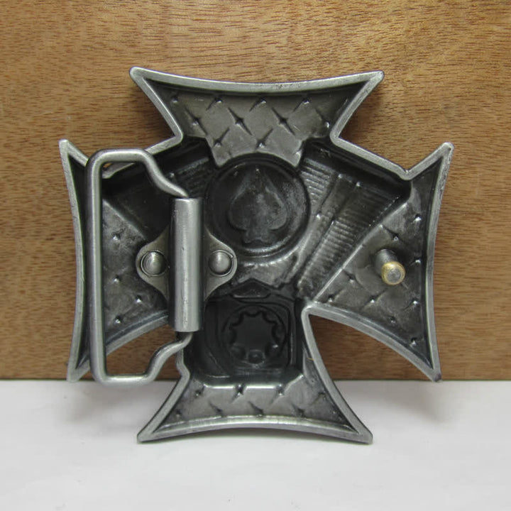 Herren-DIY-ACE-Spades-Gürtelschnallen-Ledergürtel
