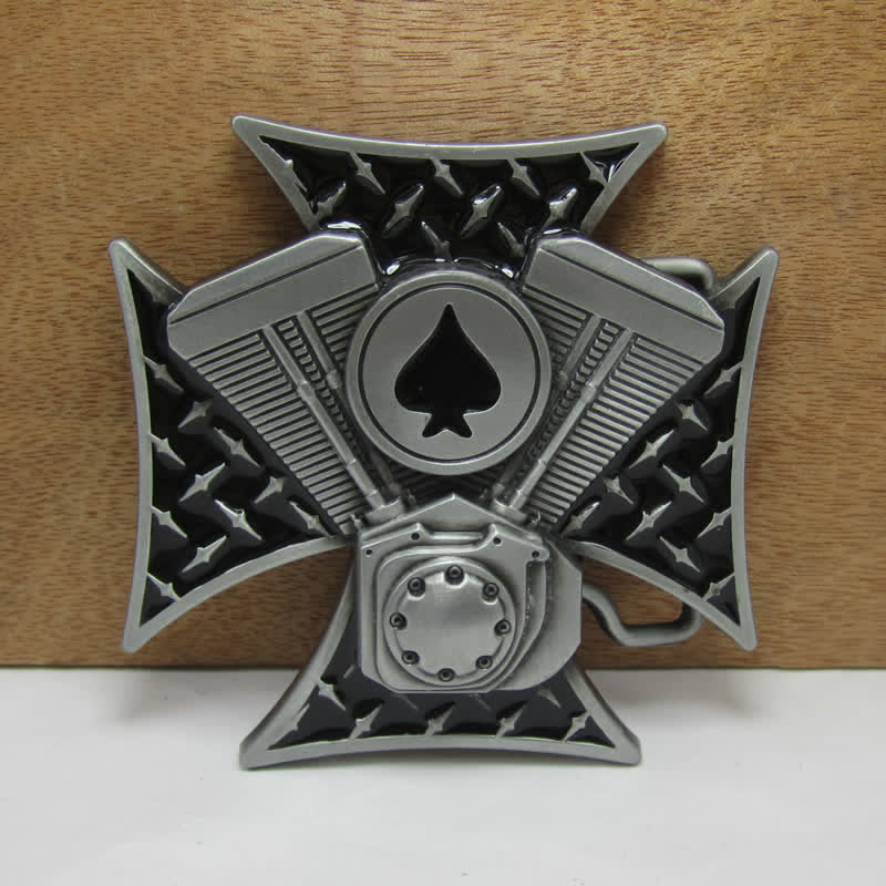 Herren-DIY-ACE-Spades-Gürtelschnallen-Ledergürtel