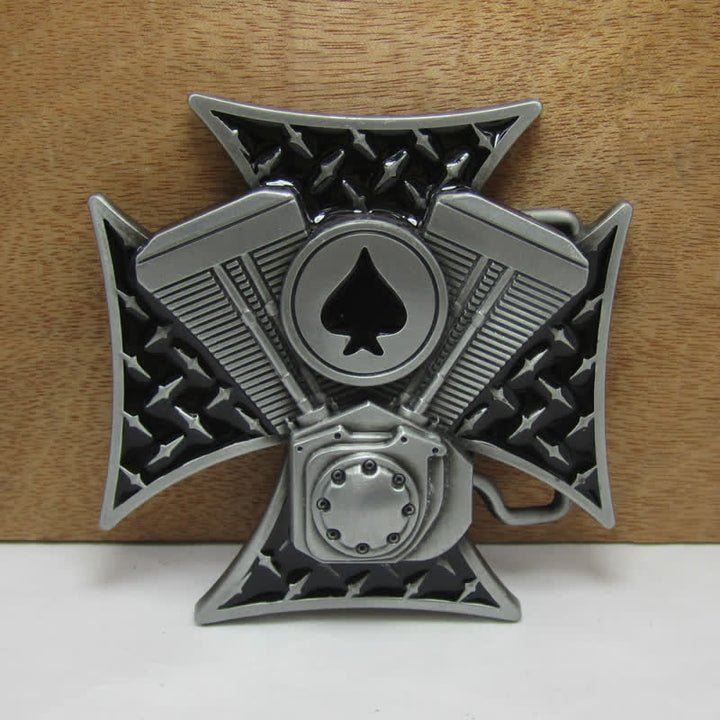 Herren-DIY-ACE-Spades-Gürtelschnallen-Ledergürtel
