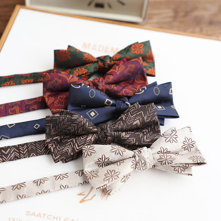 Vintage-Fliege mit Blumenmuster für Herren-Hochzeitsanzug