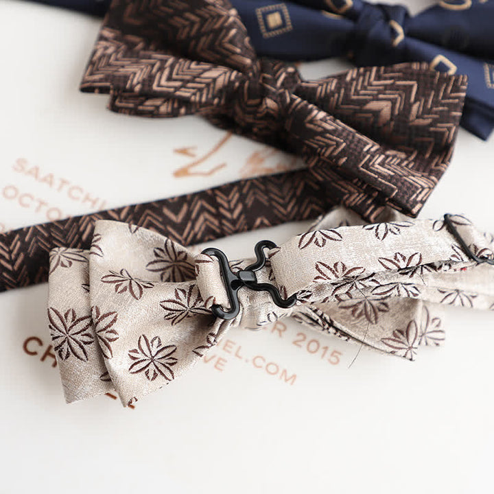 Vintage-Fliege mit Blumenmuster für Herren-Hochzeitsanzug